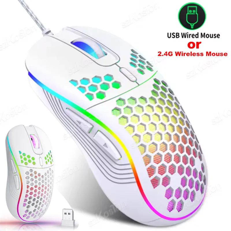 Honeycomb Wired Gaming Mouse RGB 7200 DPI Ergonomic
