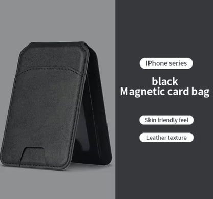 MagSafe Leather Wallet Case With Magnetic Card Holder