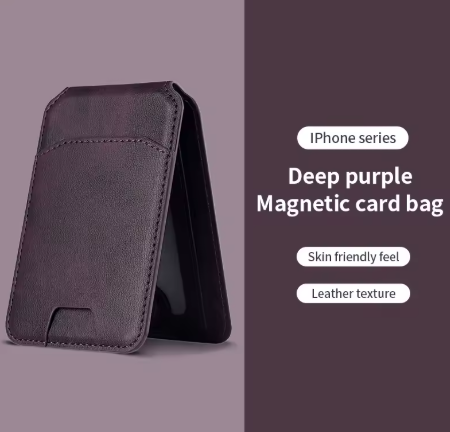 MagSafe Leather Wallet Case With Magnetic Card Holder