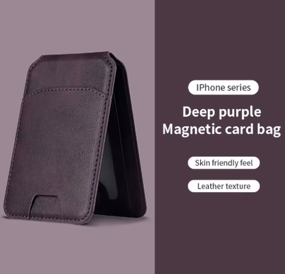 MagSafe Leather Wallet Case With Magnetic Card Holder