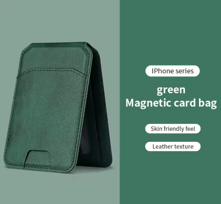 MagSafe Leather Wallet Case With Magnetic Card Holder
