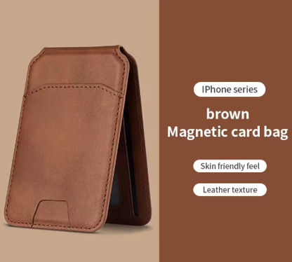 MagSafe Leather Wallet Case With Magnetic Card Holder