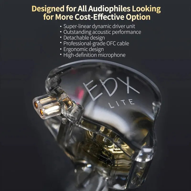HiFi In-Ear Monitor Earphones – Detachable Cable & Mic
