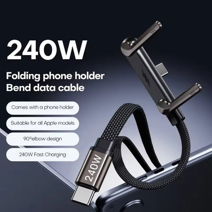 240W USB-C to USB-C Fast Charging Cable with Stand