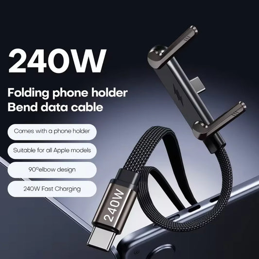 240W USB-C to USB-C Fast Charging Cable with Stand