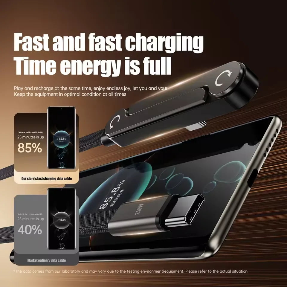 240W USB-C to USB-C Fast Charging Cable with Stand