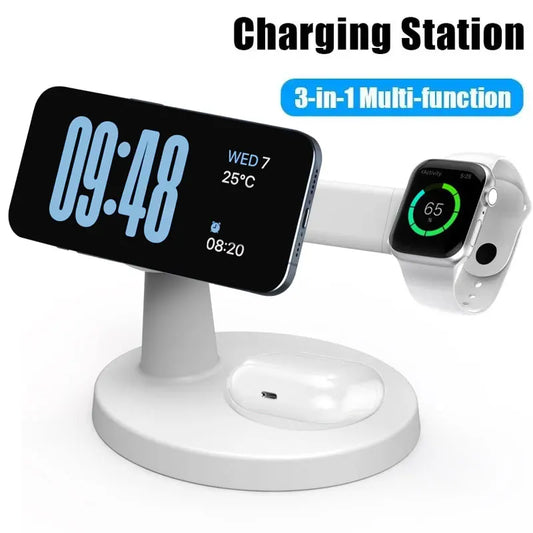 3-in-1 Magnetic Wireless Charging Stand for Apple Devices