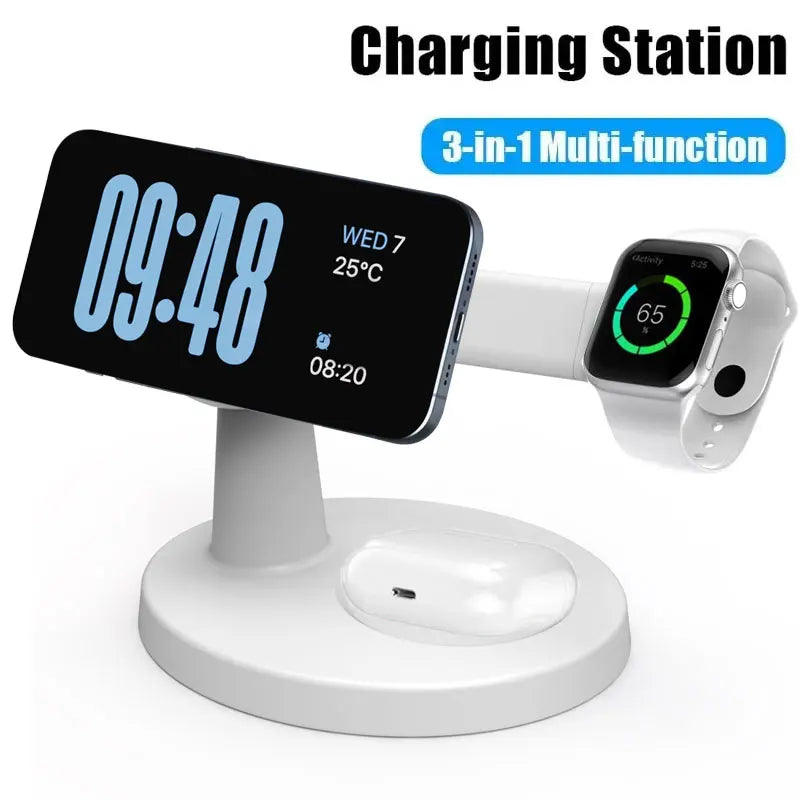 3-in-1 Magnetic Wireless Charging Stand for Apple Devices