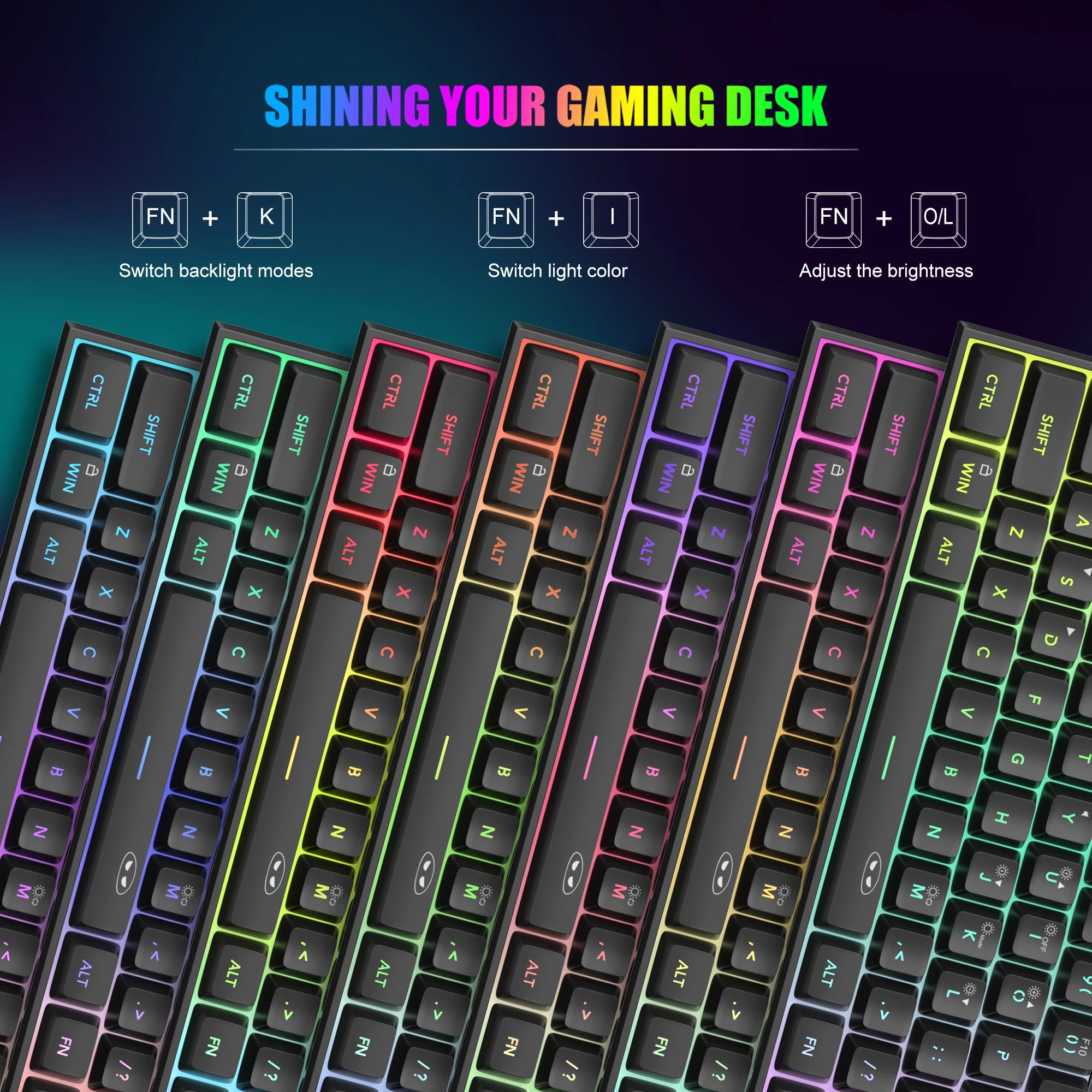 60% RGB Gaming Keyboard 61 Keys – Compact Waterproof Design
