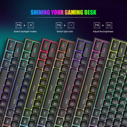 60% RGB Gaming Keyboard 61 Keys – Compact Waterproof Design