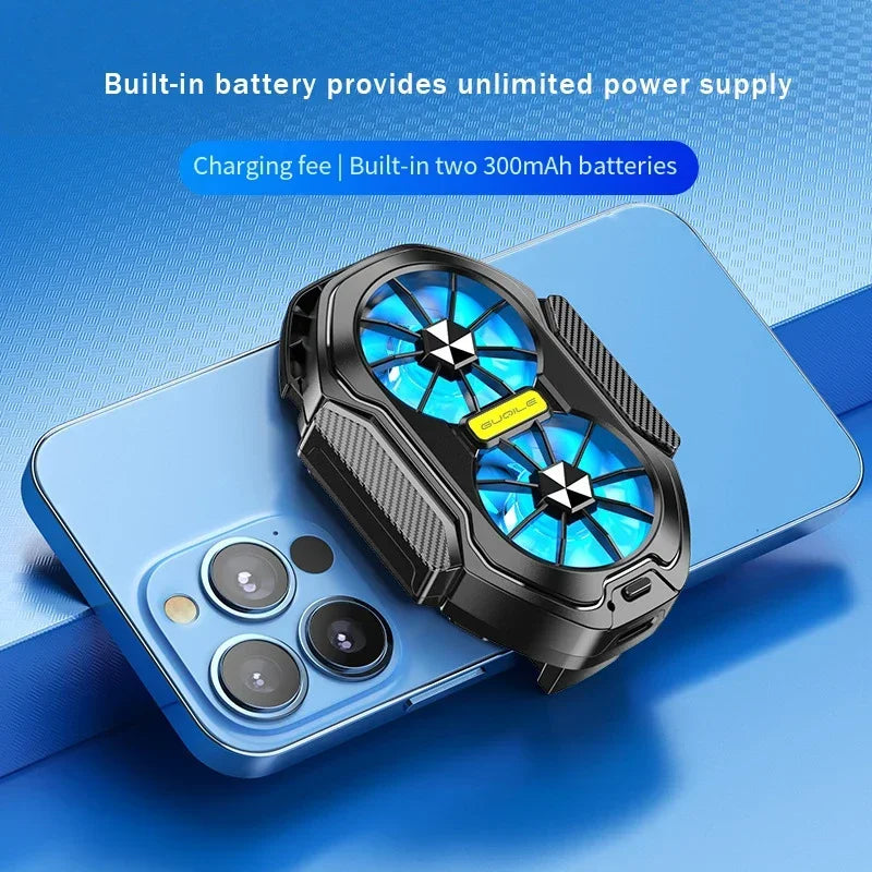 Dual-Fan Mobile Phone Cooler – Fast Cooling With Battery