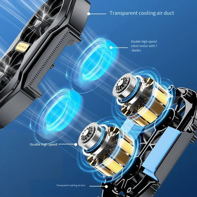 Dual-Fan Mobile Phone Cooler – Fast Cooling With Battery