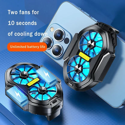 Dual-Fan Mobile Phone Cooler – Fast Cooling With Battery