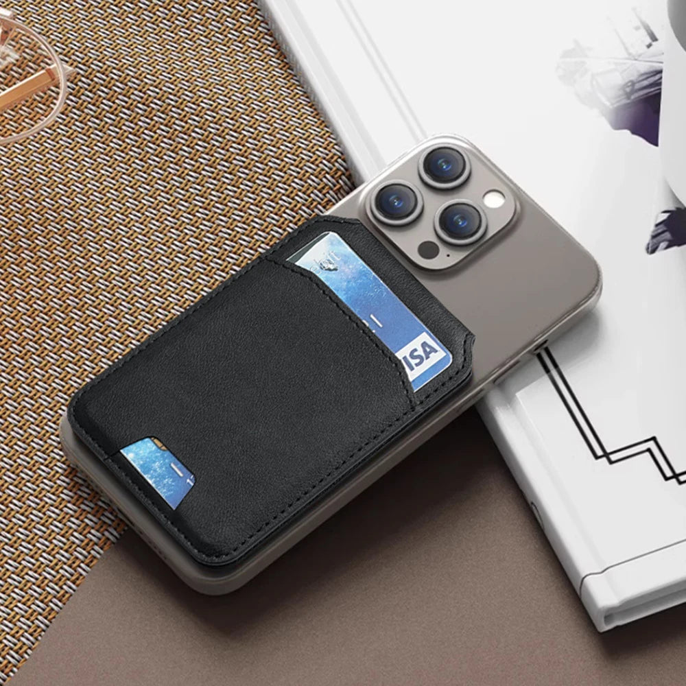 MagSafe Leather Wallet Case With Magnetic Card Holder