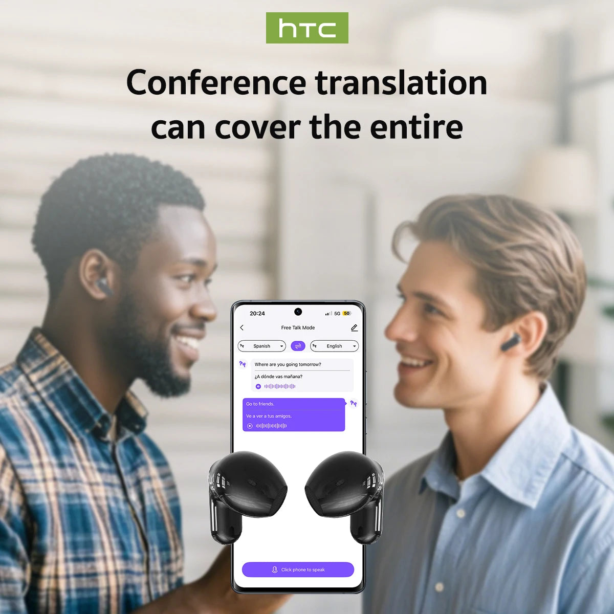 Bluetooth Translation Earbuds – Wireless, Waterproof Design