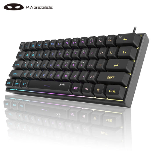 60% RGB Gaming Keyboard 61 Keys – Compact Waterproof Design