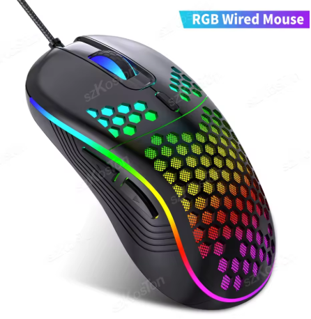 Honeycomb Wired Gaming Mouse RGB 7200 DPI Ergonomic